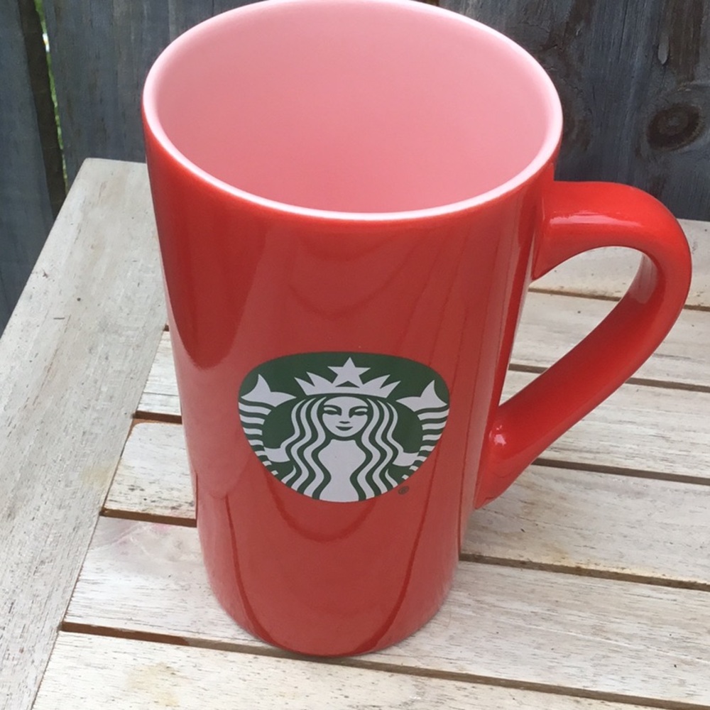 Starbucks Red Siren Coffee Mug 16oz Pink Interior Ceramic Cup 2024 Holiday HOL24